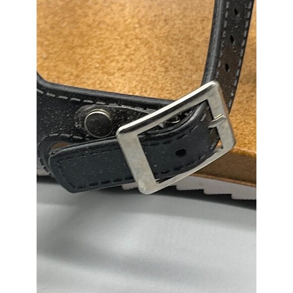 black sandals open toe ankle buckle bendable comfort medium 7/8 READ - Picture 3 of 7